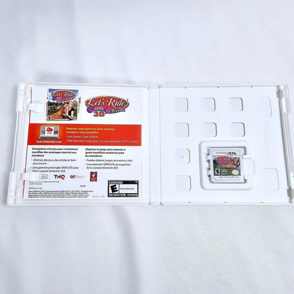THQ‎ Let's Ride Best in Breed 3D Nintendo 3DS Horse Game Case & Manual EUC
